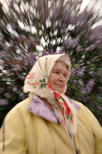 Grandmother in the old Cossack village