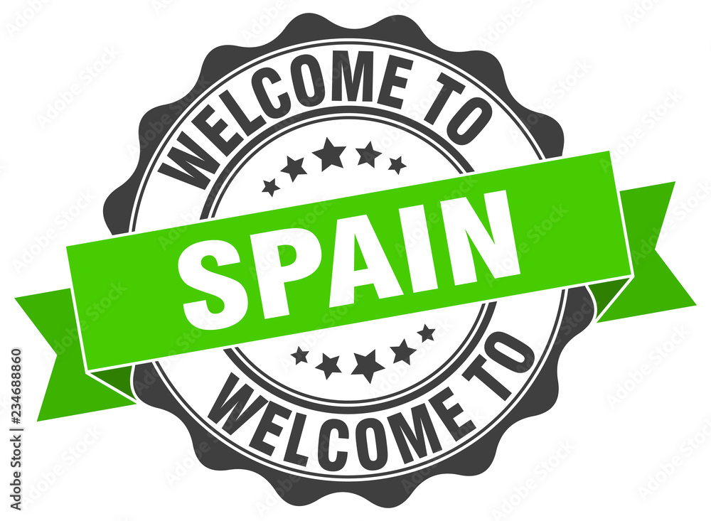 Fototapeta premium Spain round ribbon seal