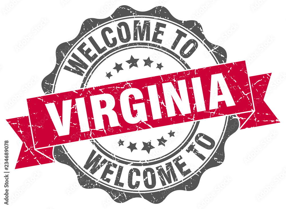 Obraz premium Virginia round ribbon seal
