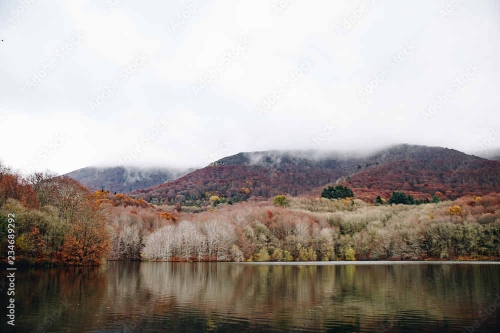 Lake in the mountains landscape