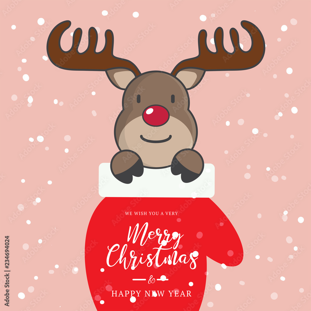 Christmas gloves with deer.