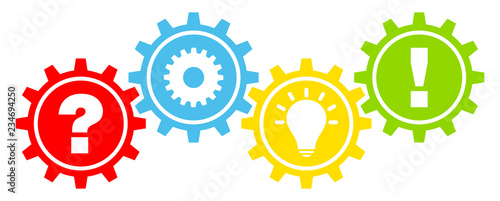 4 Gears Question, Work, Idea & Answer Color