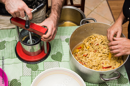 Cooking pasta photo