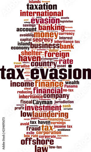 Tax evasion word cloud