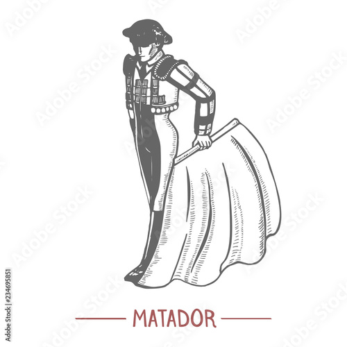 Spanish Matador in Graphic Hand Drawn Style