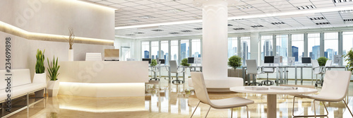 Large office with a reception area