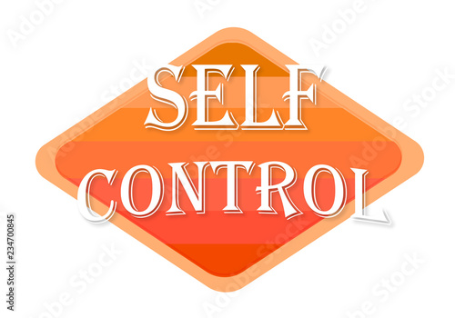 self control sign isolated on white background photo