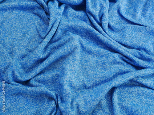 blue silk fabric background,texture of cloth,blue sportswear clothing