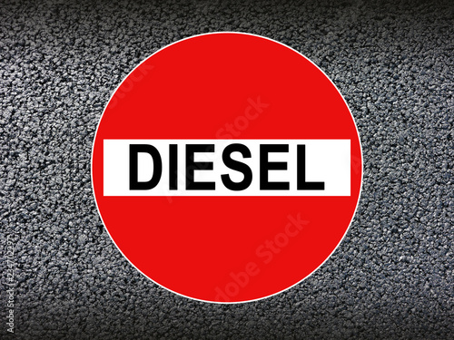 Obraz na płótnie Diesel Durchfahrt verboten Schild