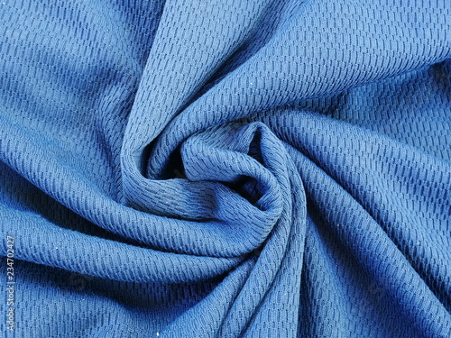 sportswear clothing texture background,blue silk fabric