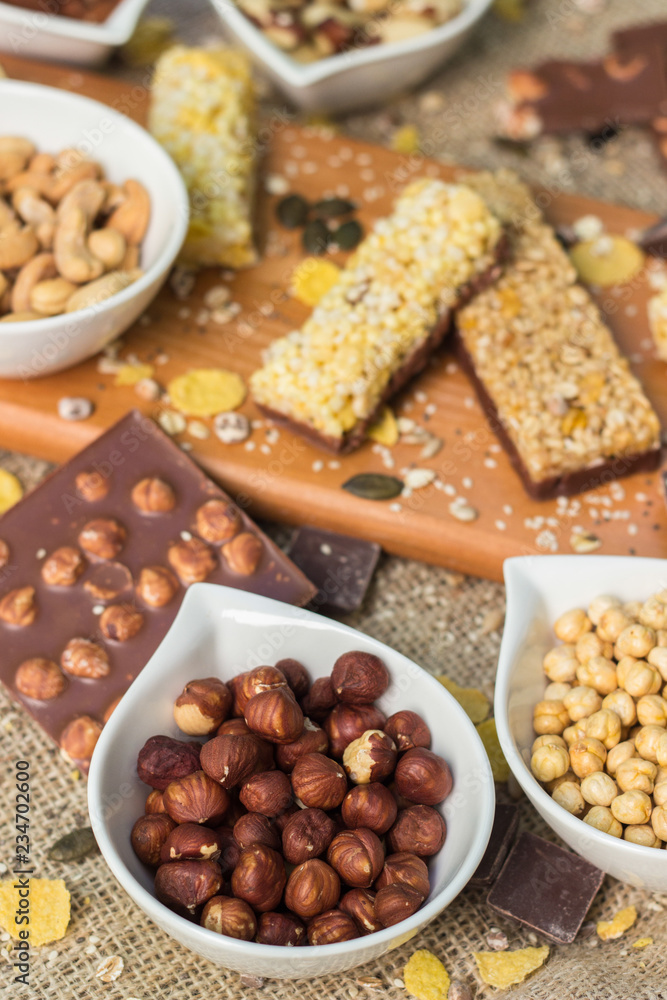 Granola Bars and mixed nuts