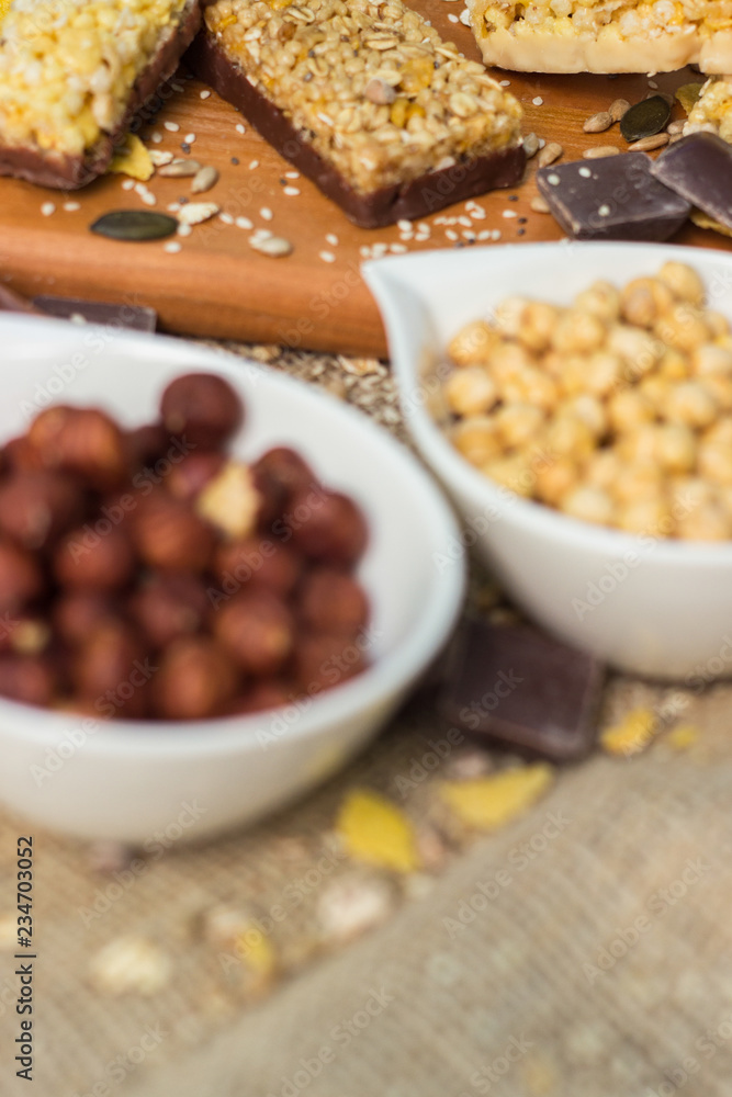 Granola Bars and mixed nuts