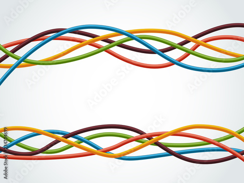 Abstract colorful wire background. Vector illustration
