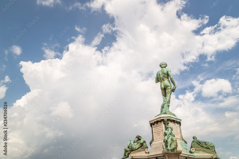 David statue at Michelangelo square in Florence Italy David statue at Michelangelo square in Florence Italy
