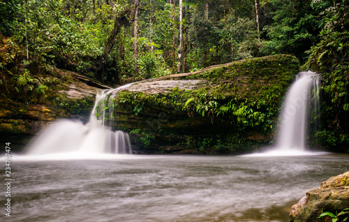 Small waterfall at Fin del Mundo Waterfall in Mocoa, Colombia