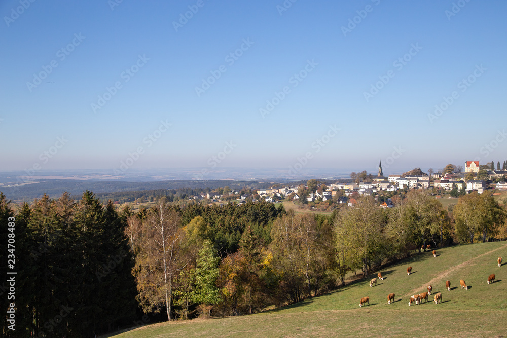 View of the town of Schöneck in the Vogtland.