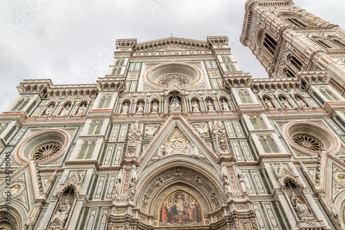 Cathedral Santa Maria del Fiore or Duomo di Firenze in Piazza del Duomo. Florence, Italy.