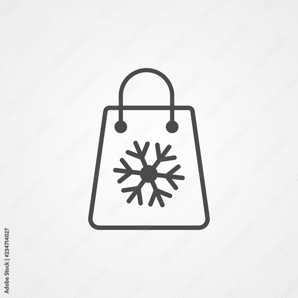 Christmas shopping bag vector icon sign symbol Christmas shopping bag vector icon sign symbol