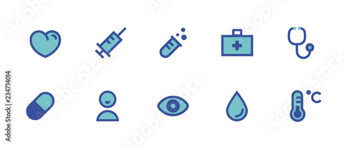 Medical, health care, healthy life, pharmacy, injection, doctor icons set, vector illustration emoticons symbols collection