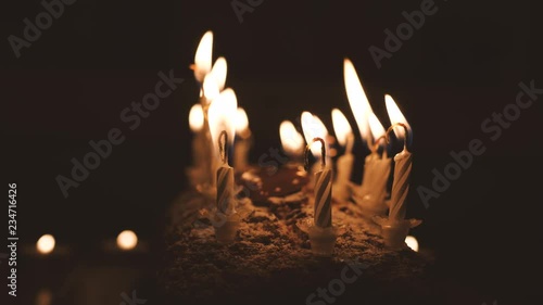 a birthday cake with candles