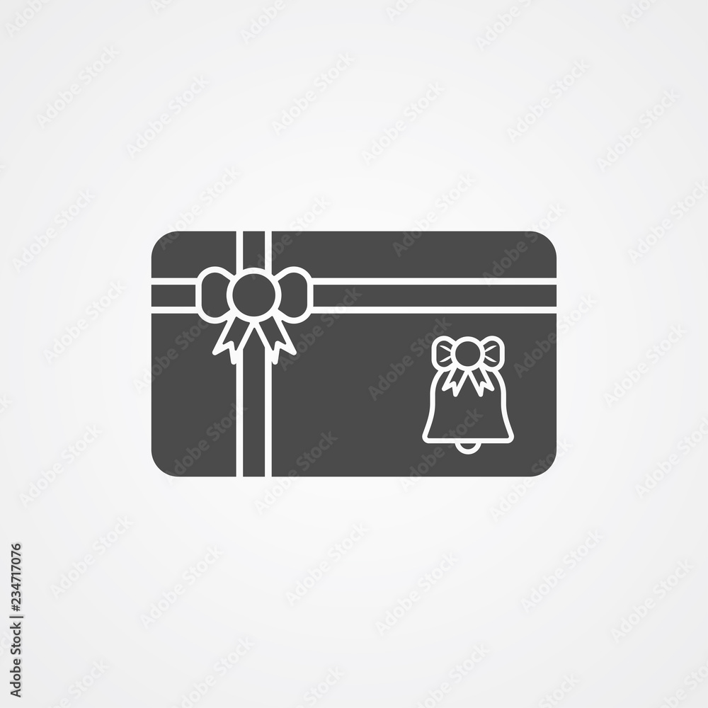 Christmas gift card vector icon sign symbol Christmas gift card vector icon sign symbol