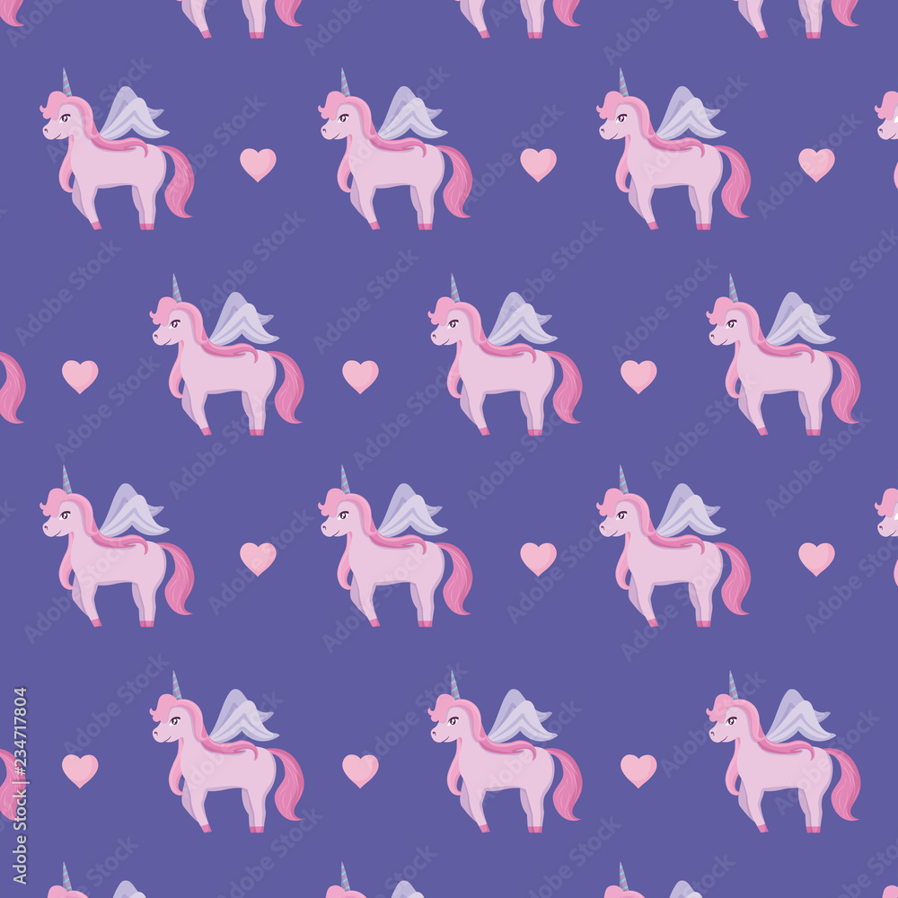 cute unicorns of fairy tale pattern