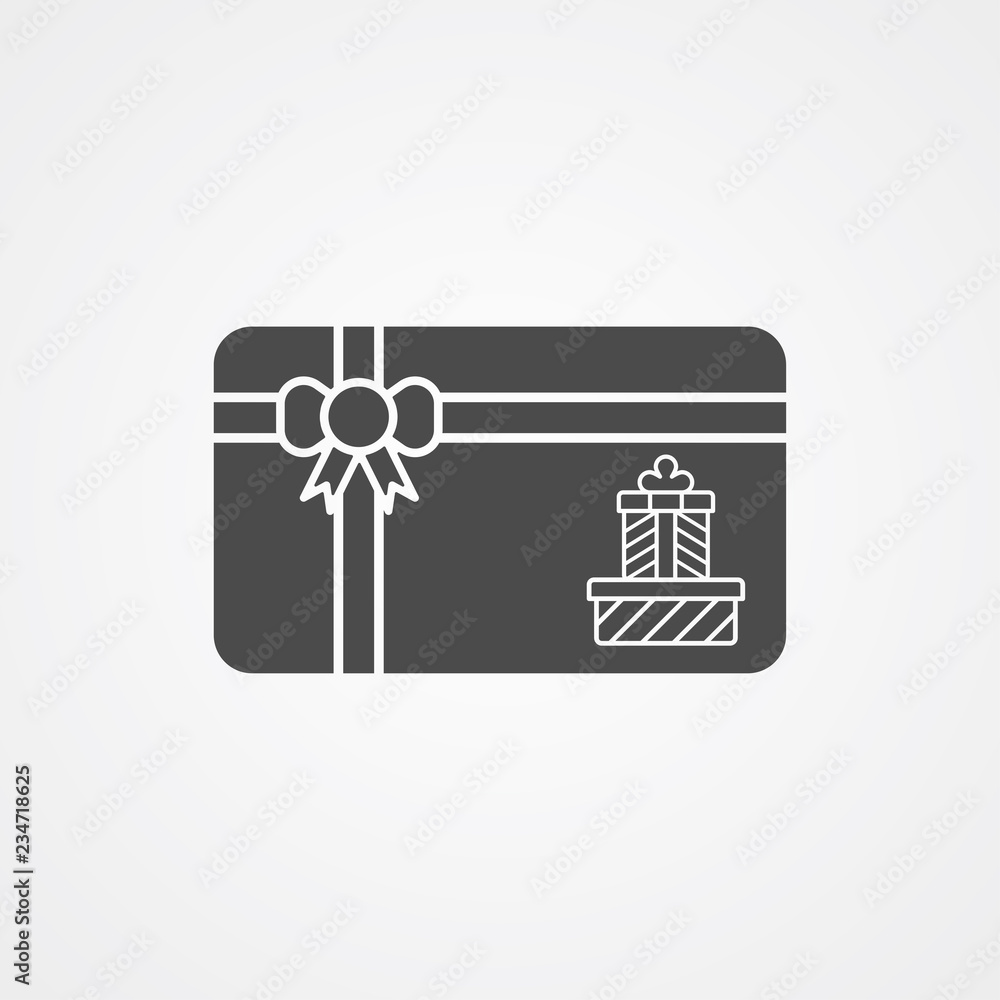 Christmas gift card vector icon sign symbol Christmas gift card vector icon sign symbol