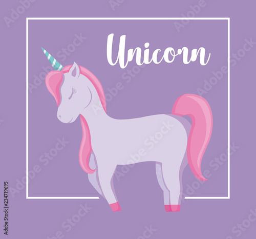 cute unicorn of fairy tale