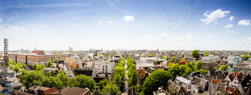 Photography Panorama View of Amsterdam, Netherlands