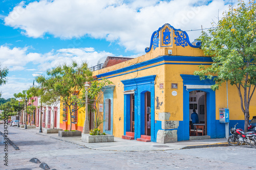 Colorful alleys and streets in Oaxaca city, Mexico photo