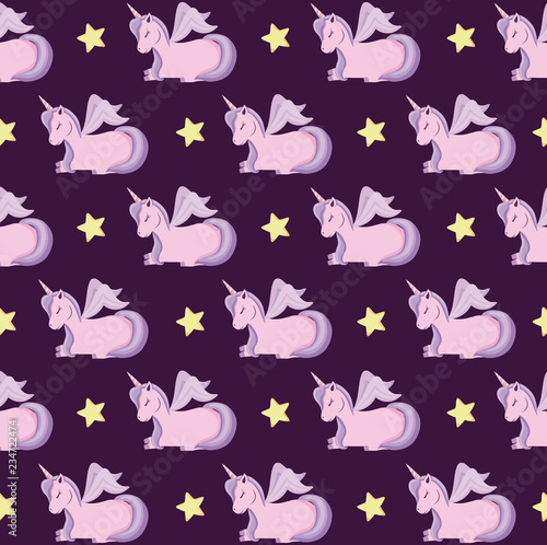 cute unicorns of fairy tale pattern