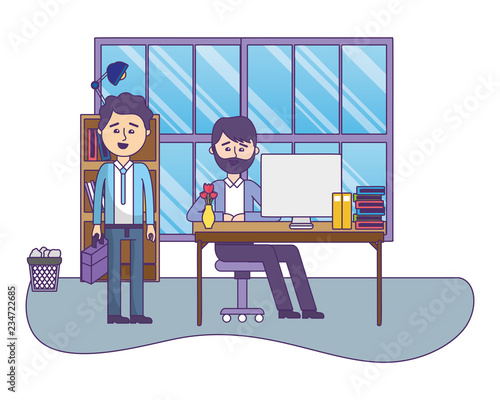 business coworkers executives cartoon