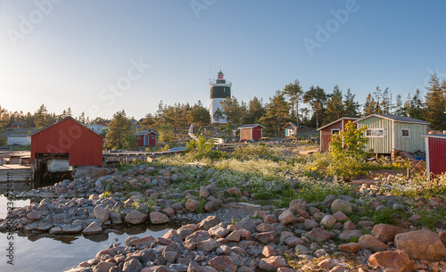 stony landscape on Storjungfrun Island,northern sweden