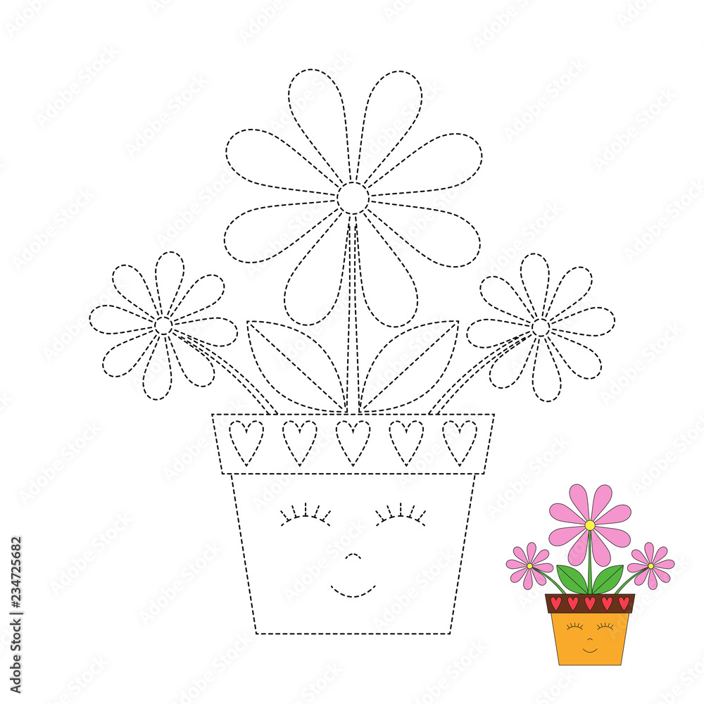 Vector Black and White Kawaii Flower Pot with Tulip Icon for Kids. Cute  Line Easter Symbol Illustration or Coloring Page Stock Vector -  Illustration of book, symbol: 266310714