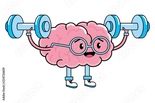 cute brain cartoon