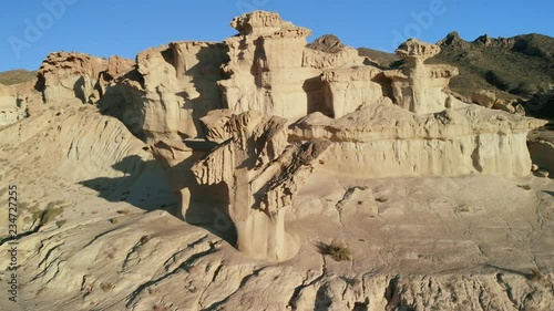 The Enchanted City or Erosions of Bolnuevo rock formation in Murcia Spain photo