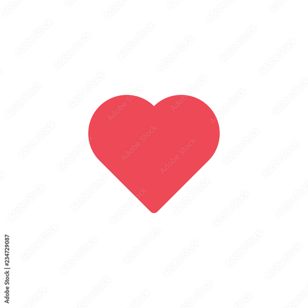 Vector red heart icon. Heart shape. Love symbol Valentine's Day. Element for design logo mobile app interface or website