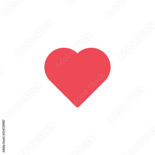 Vector red heart icon. Heart shape. Love symbol Valentine's Day. Element for design logo mobile app interface or website