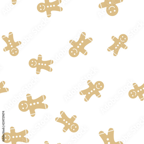 Gingerbread man pattern background cover creative design. 100 percent seamless. Wallpaper, web design, textile, printing usage.