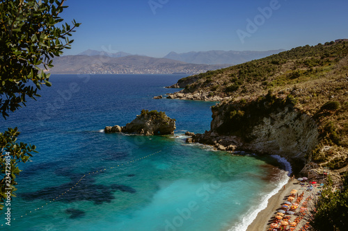Beautiful beach for a holiday in Albania. Ionian Sea © Sergii