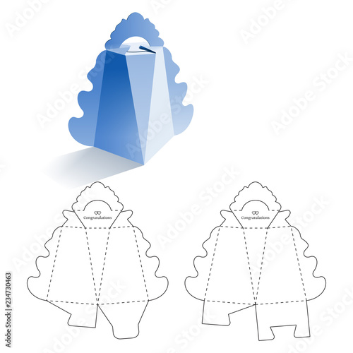 Snow Ice Tree Retail Box with Blueprint Template