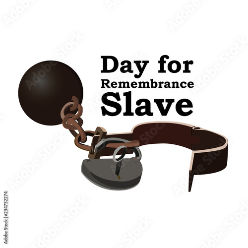 Concept on Day for the abolition of Slavery. Image of open shackles, vector illustration