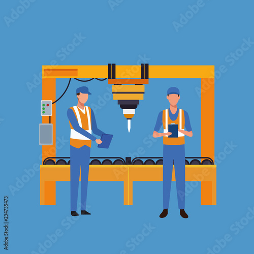Factory workers cartoon
