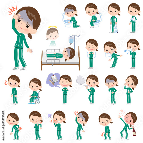 school girl Green jersey_sickness