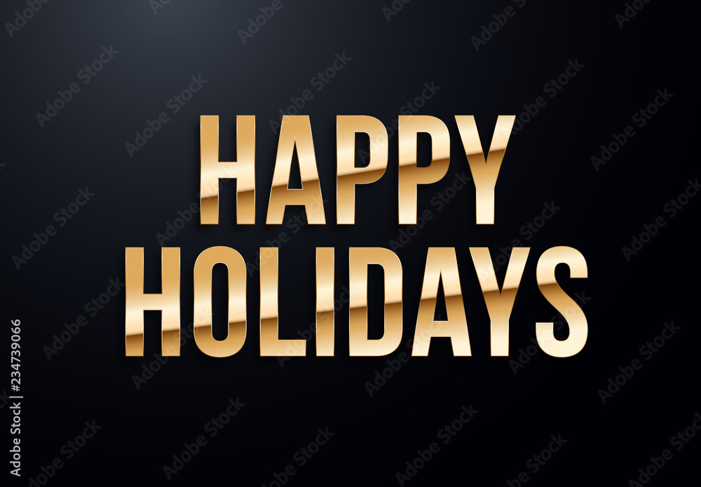 Fototapeta premium Holiday letters with gold effects. High quality vector illustration