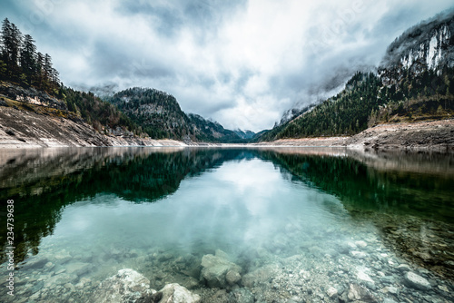 Snow storm at Gosausee