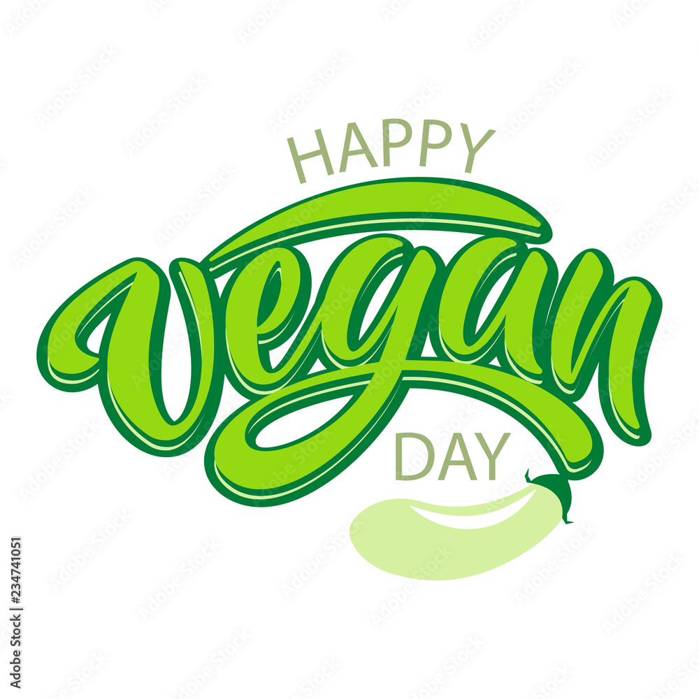 World vegan day typography lettering World vegan day typography lettering