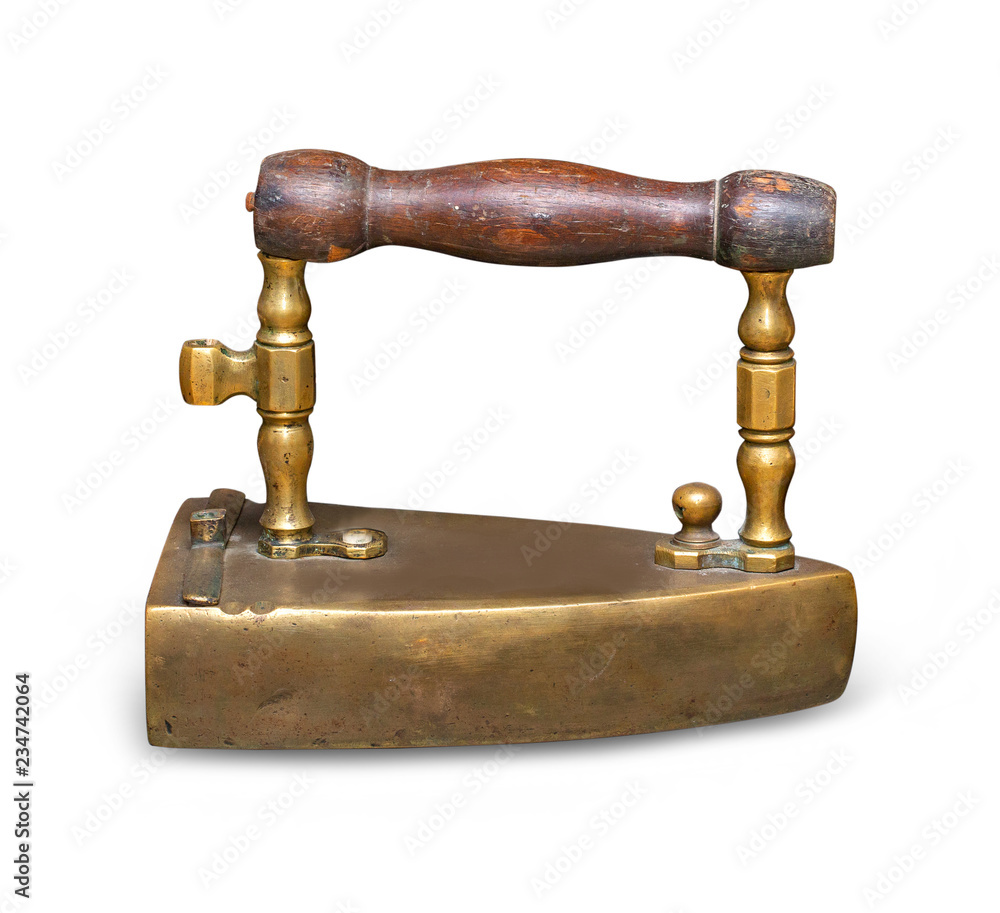 Antique old rusty smoothing iron isolated on white Antique old rusty smoothing iron isolated on white