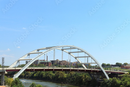 Korean Veterans Blvd Bridge across Cumberland River Nashville, Tennessee