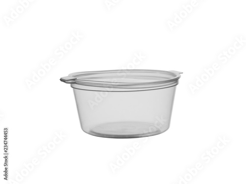 plastic jar a container for sauces or seasonings on a white background